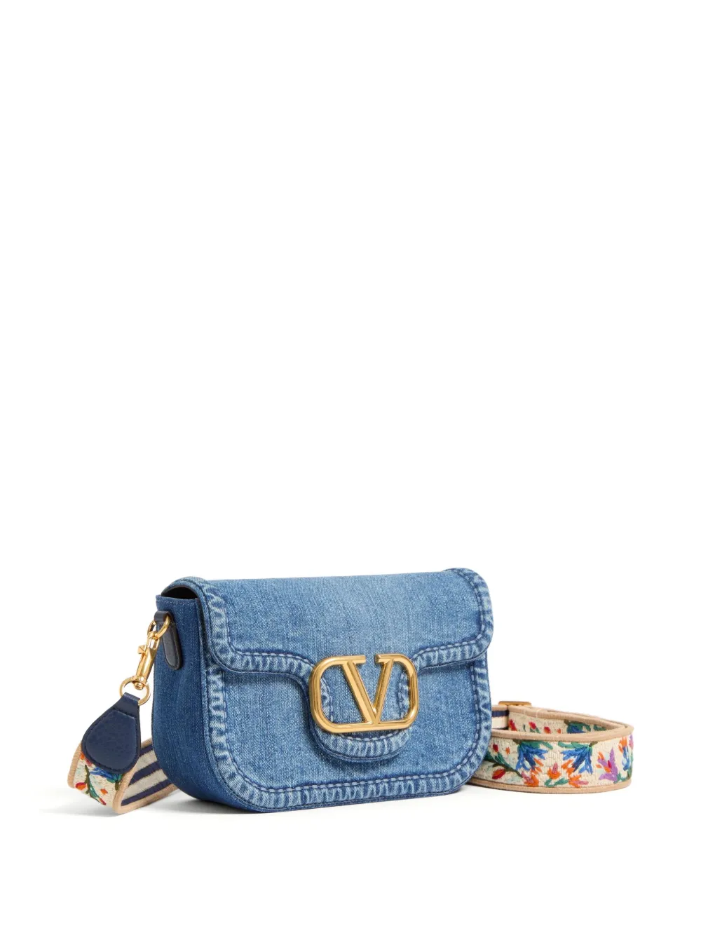 Valentino Garavani Alltime denim schoudertas Blauw