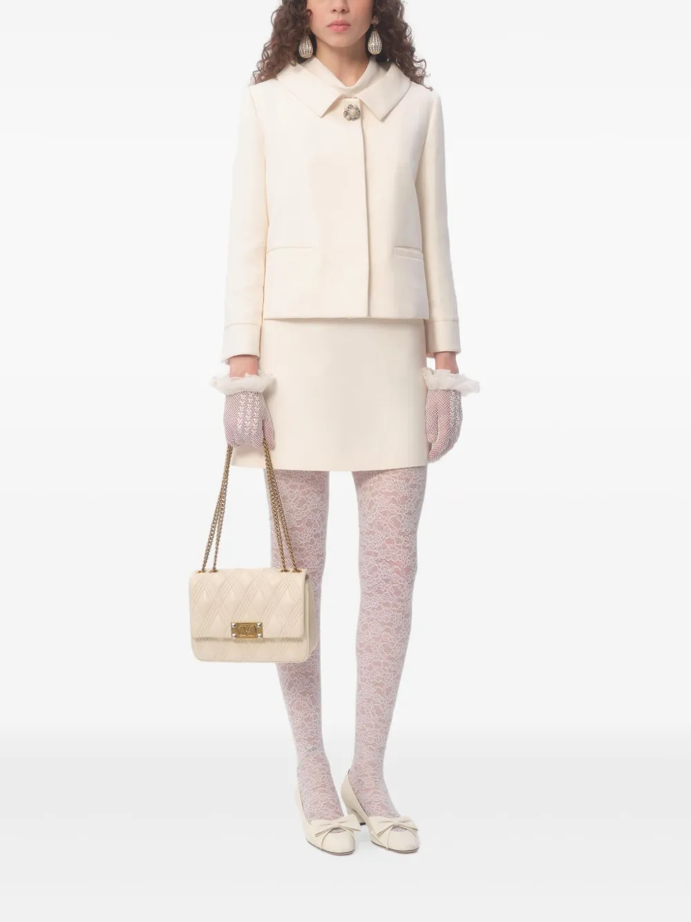 Valentino Garavani Medium Quiltie 67 schoudertas Beige