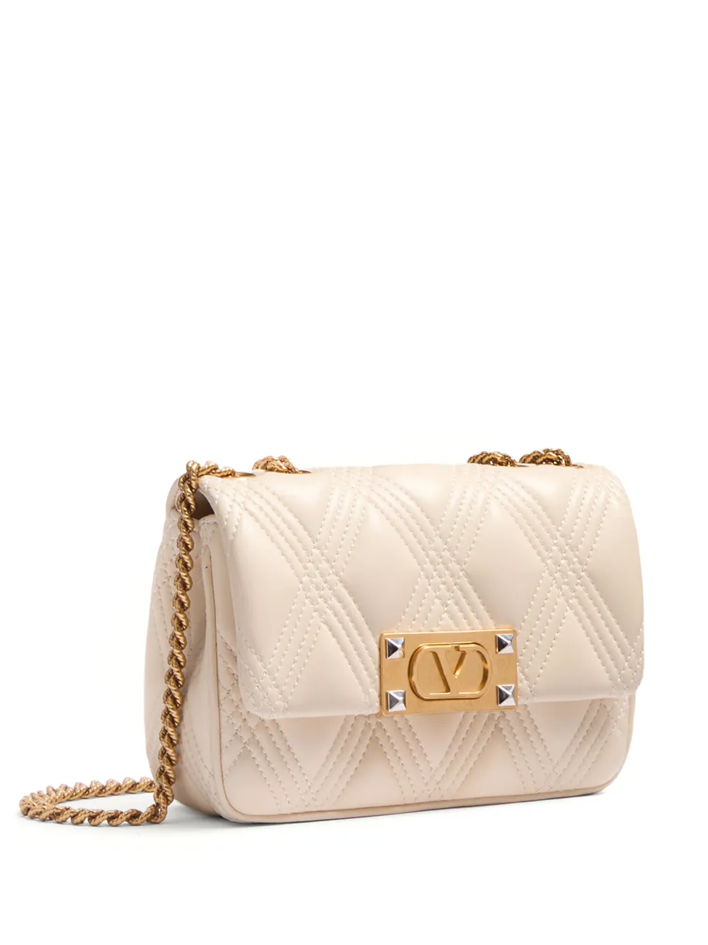 Valentino Garavani Garavani Quiltie 67 Small Shoulder Bag In Quilted Nappa Leather Woman Ivory Uni In Neutrals