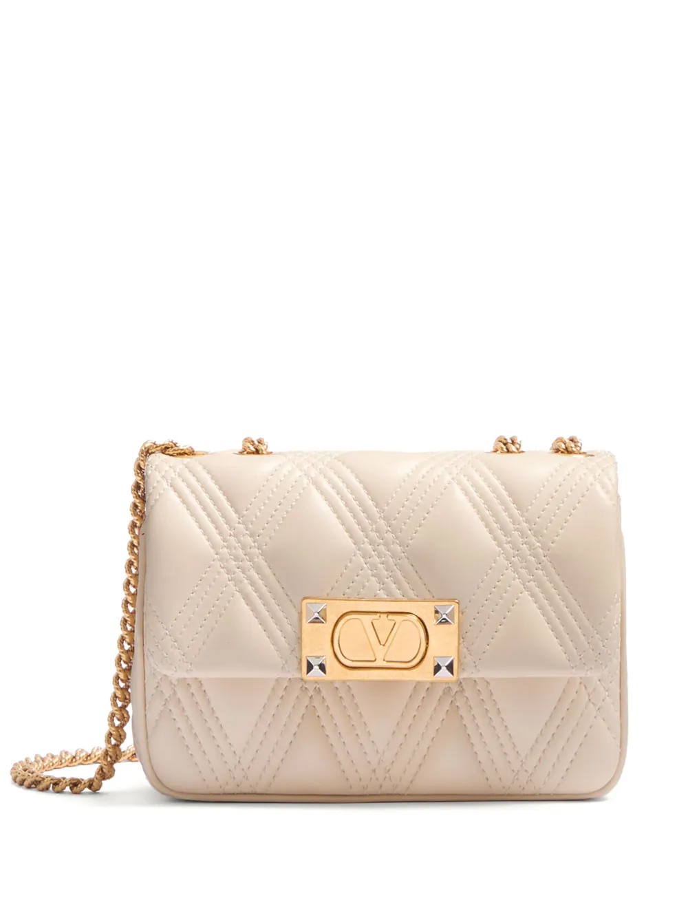 Valentino Garavani Garavani Quiltie 67 Small Shoulder Bag In Quilted Nappa Leather Woman Ivory Uni In Neutrals