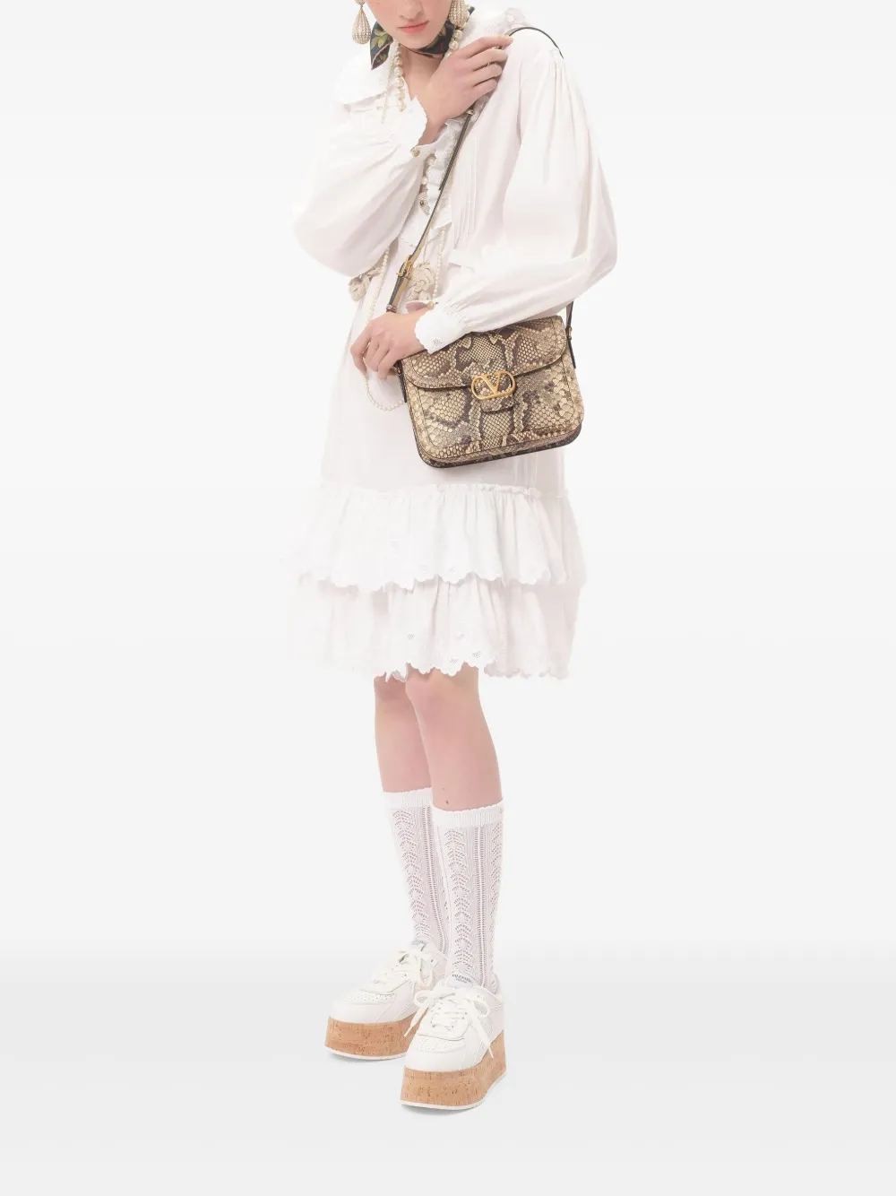 Valentino Garavani 9to5 schoudertas Beige