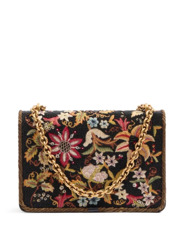 Valentino Garavani Vain Embroidered Shoulder Bag | Black