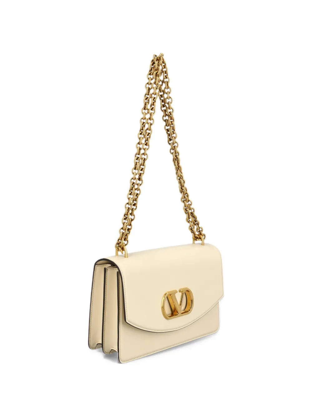 Valentino Garavani Vain leren schoudertas Beige