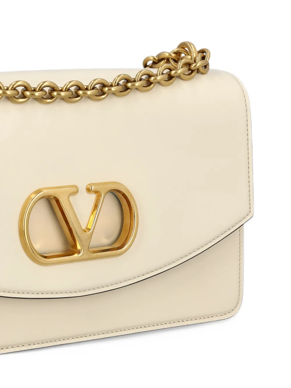 Valentino Garavani Vain leren schoudertas Beige