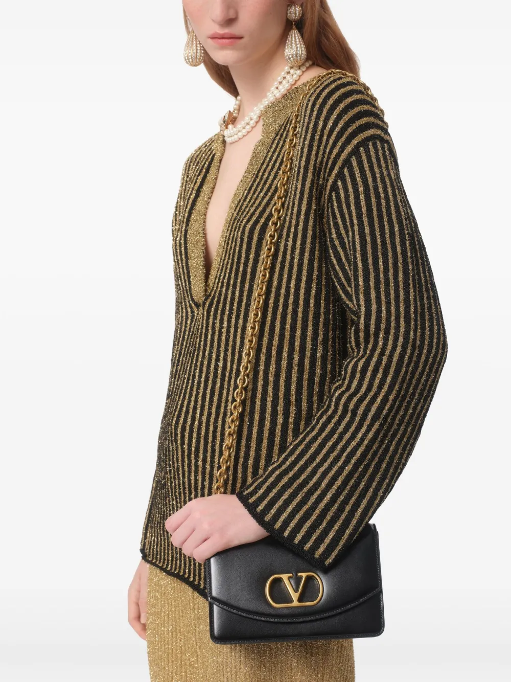 Valentino Garavani Kleine Chain schoudertas Zwart