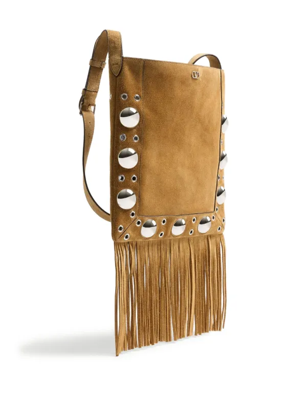 Valentino Garavani Nellcôte Suede Shoulder Bag | Brown