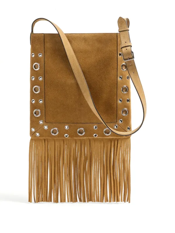 ショルダーバッグ・ポシェット VALENTINO BROWN SUEDE NELLCOTE CROSSBODY BAG Nellcôte fringed suede crossbody bag in brown - Valentino