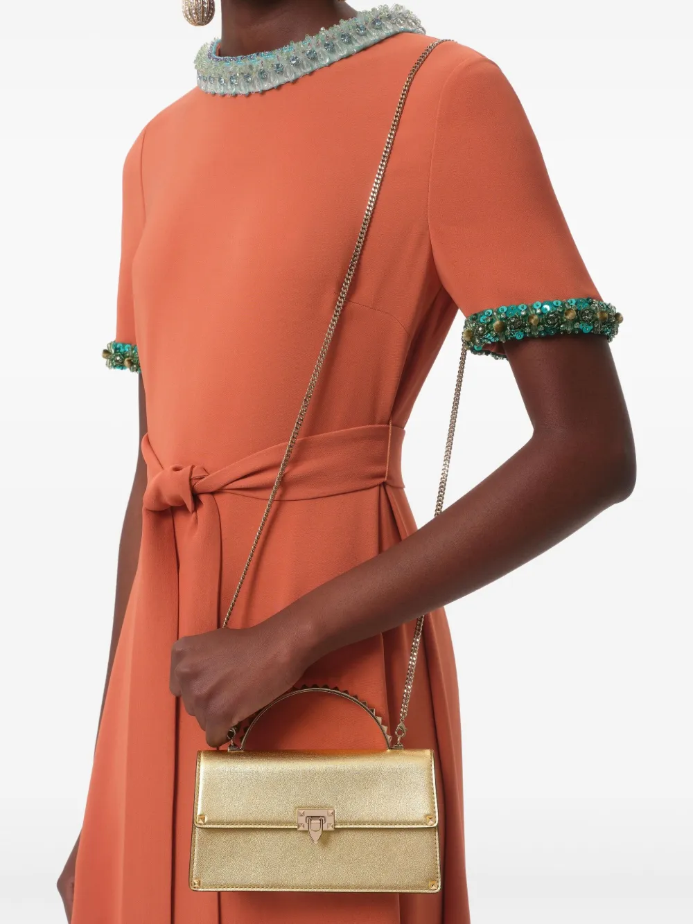 Valentino Garavani Mini-tas met Rockstud-detail Goud