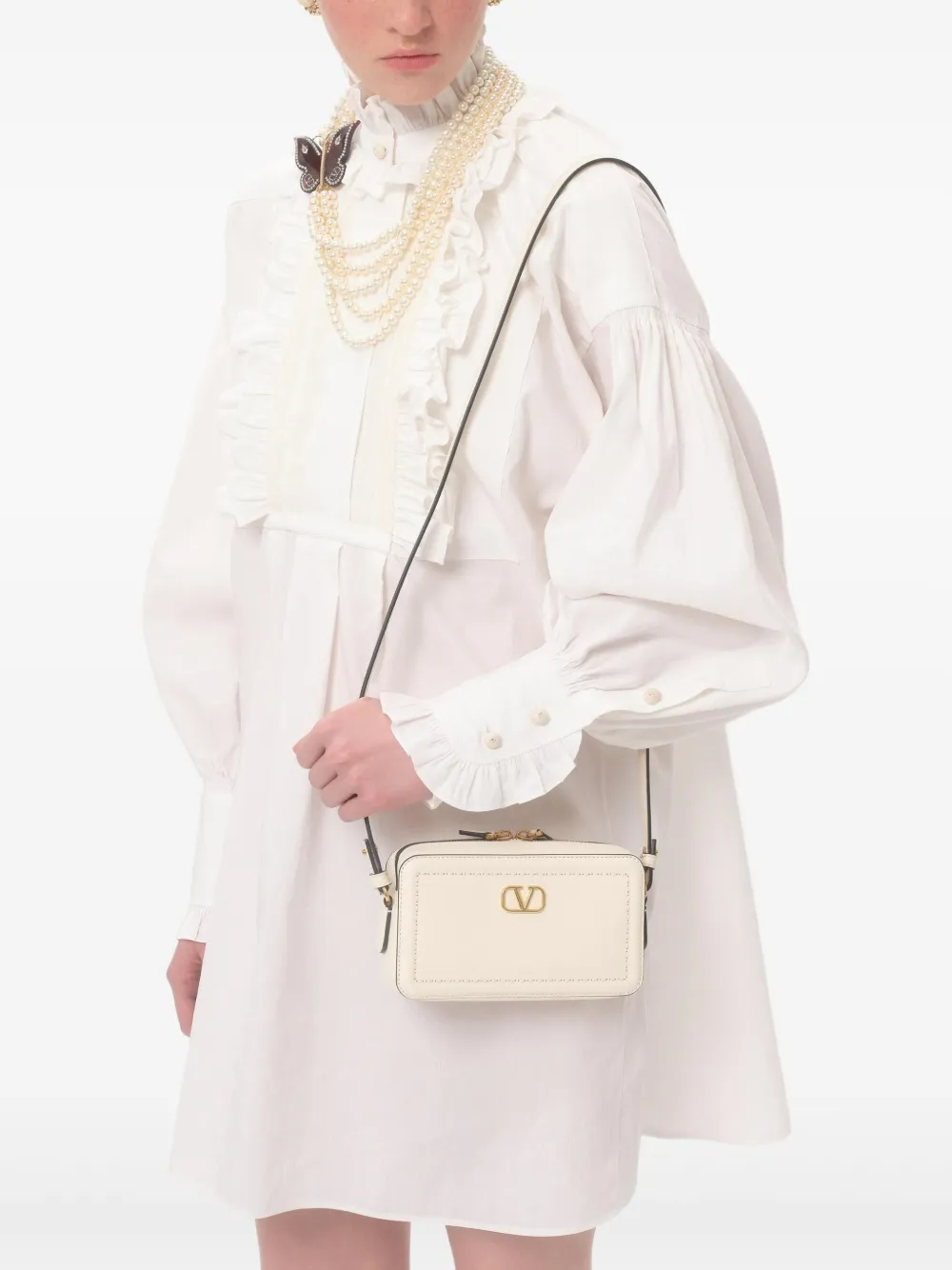 Valentino Garavani Alltime mini-schoudertas Wit