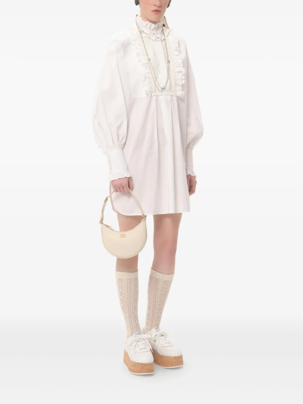 Valentino Garavani VLogo kleine schoudertas Beige
