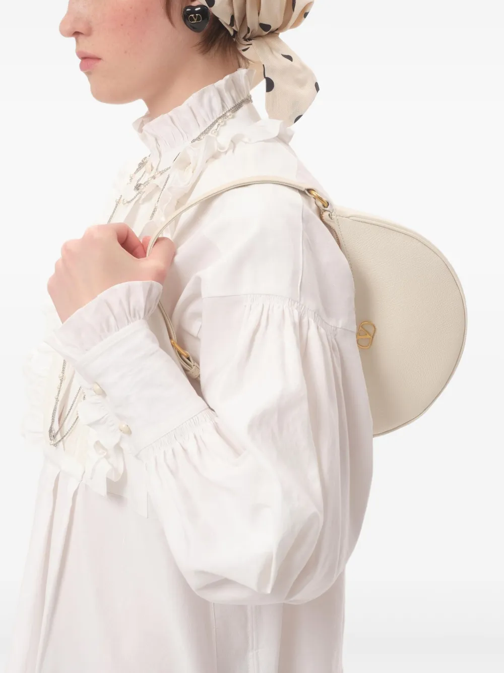 Valentino Garavani VLogo kleine schoudertas Beige