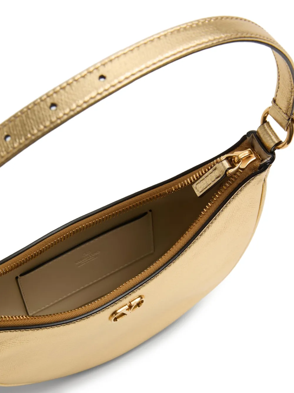 VALENTINO Vロゴ ホーボーバッグ Vロゴ ムーン レザー スモール チェーン付き ホーボーバッグ for