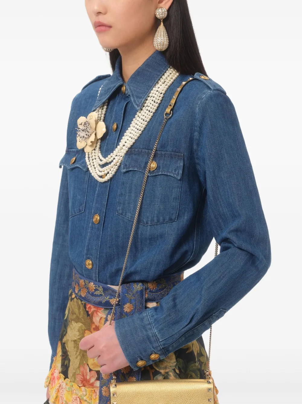 Valentino Garavani Rockstud kleine tas Goud