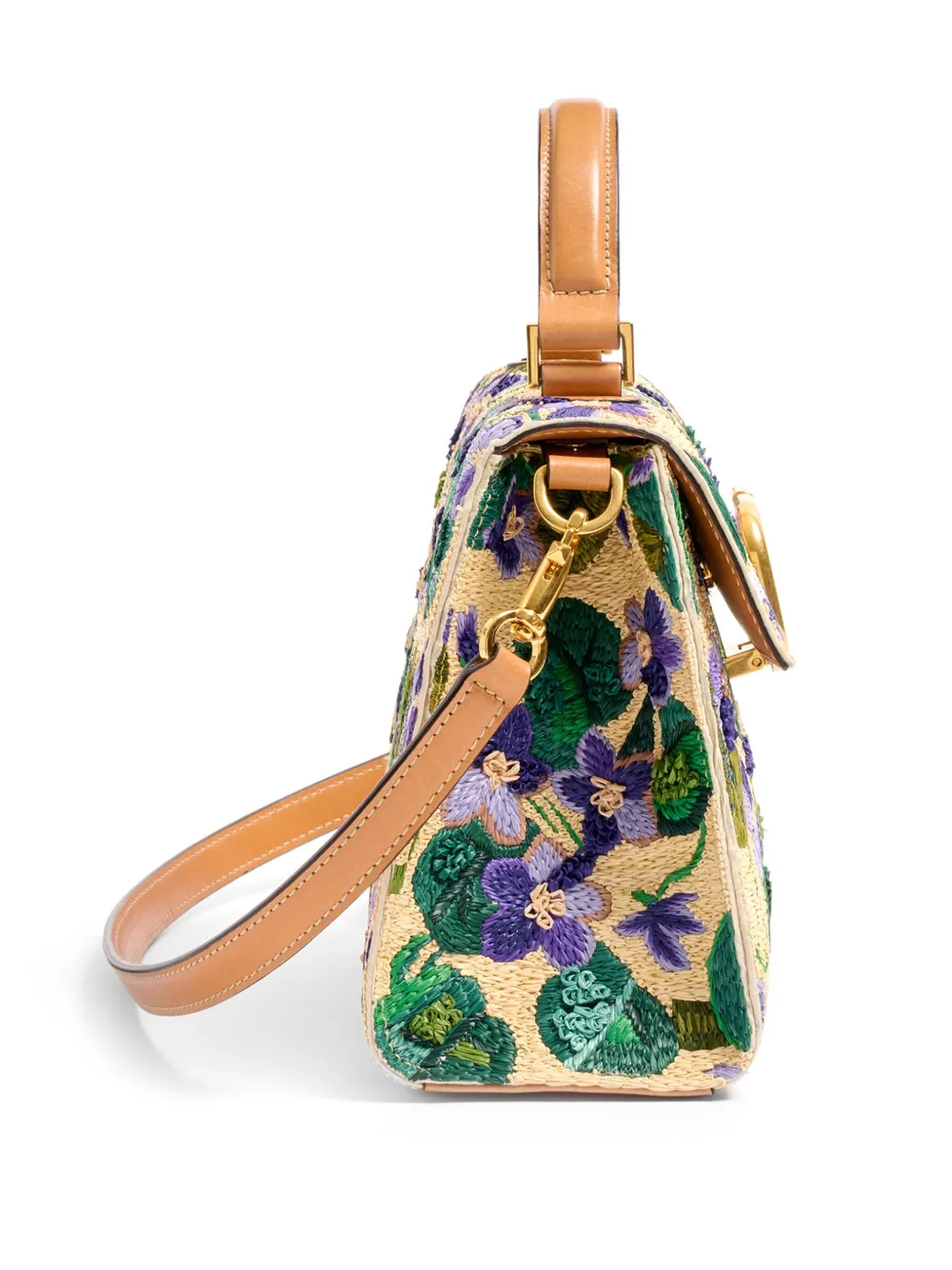 Valentino Small Vsling Embroidered Tote Bag In Yellow