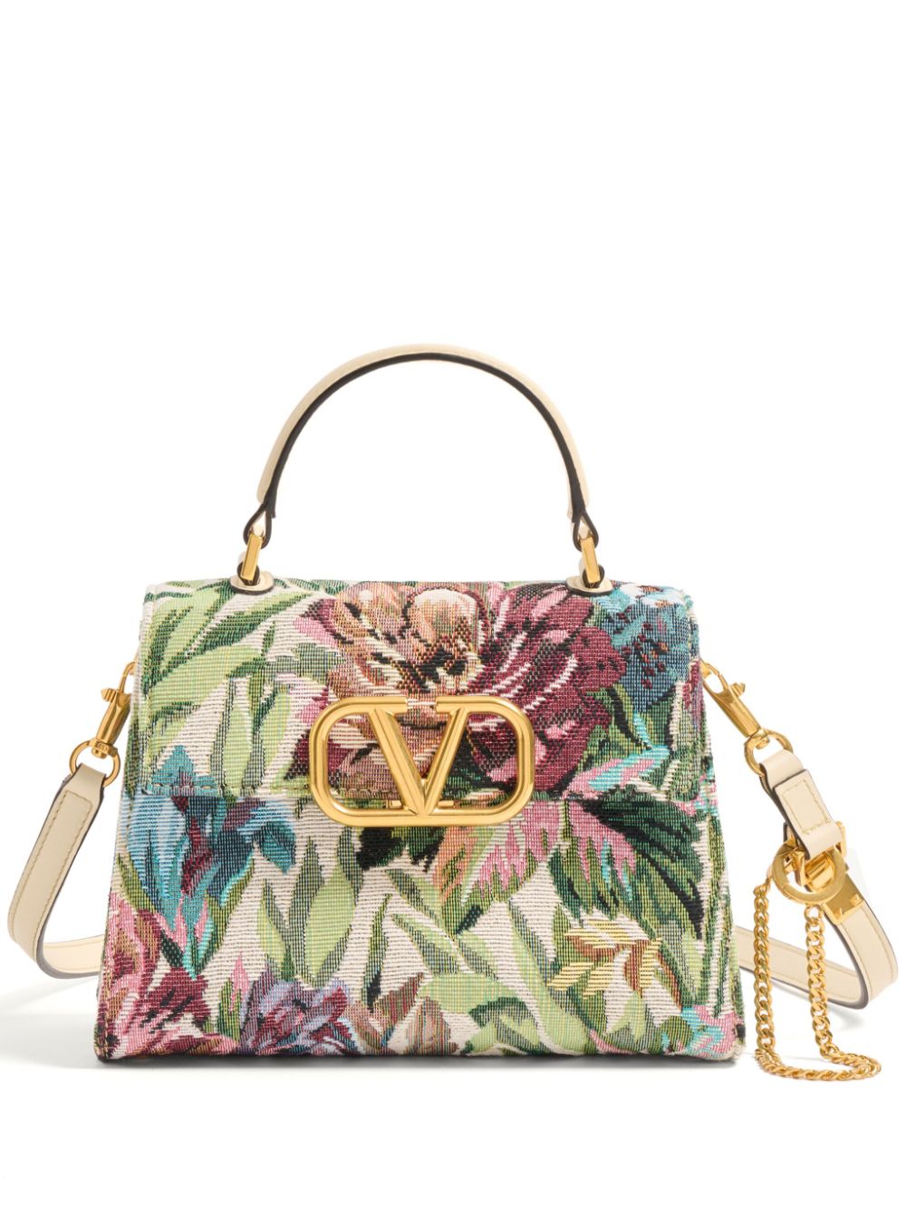 Valentino Garavani floral-embroidery tote bag - Green