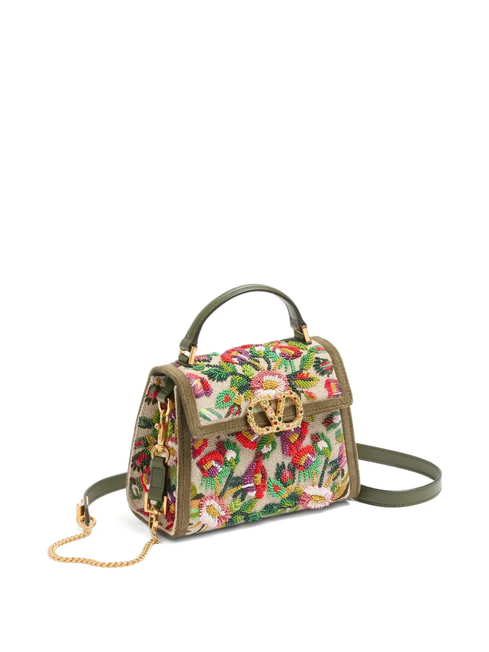 Valentino Garavani Shopper verfraaid met kralen Beige