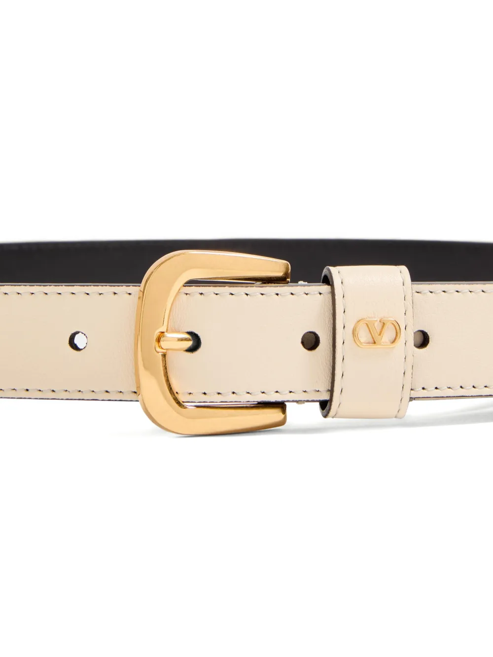  Valentino Garavani Logo-plaque Belt - White 