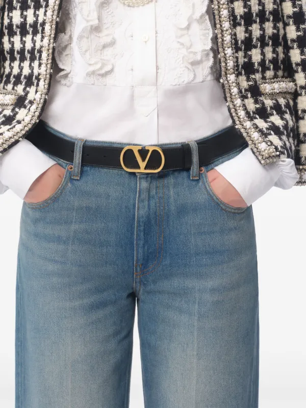 ヴァレンティノ レザーVロゴベルト ブラック ヴァレンティノ VALENTINO Vロゴ ベルト レザー ブラック