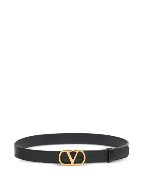 Valentino Garavani logo-buckle leather belt
