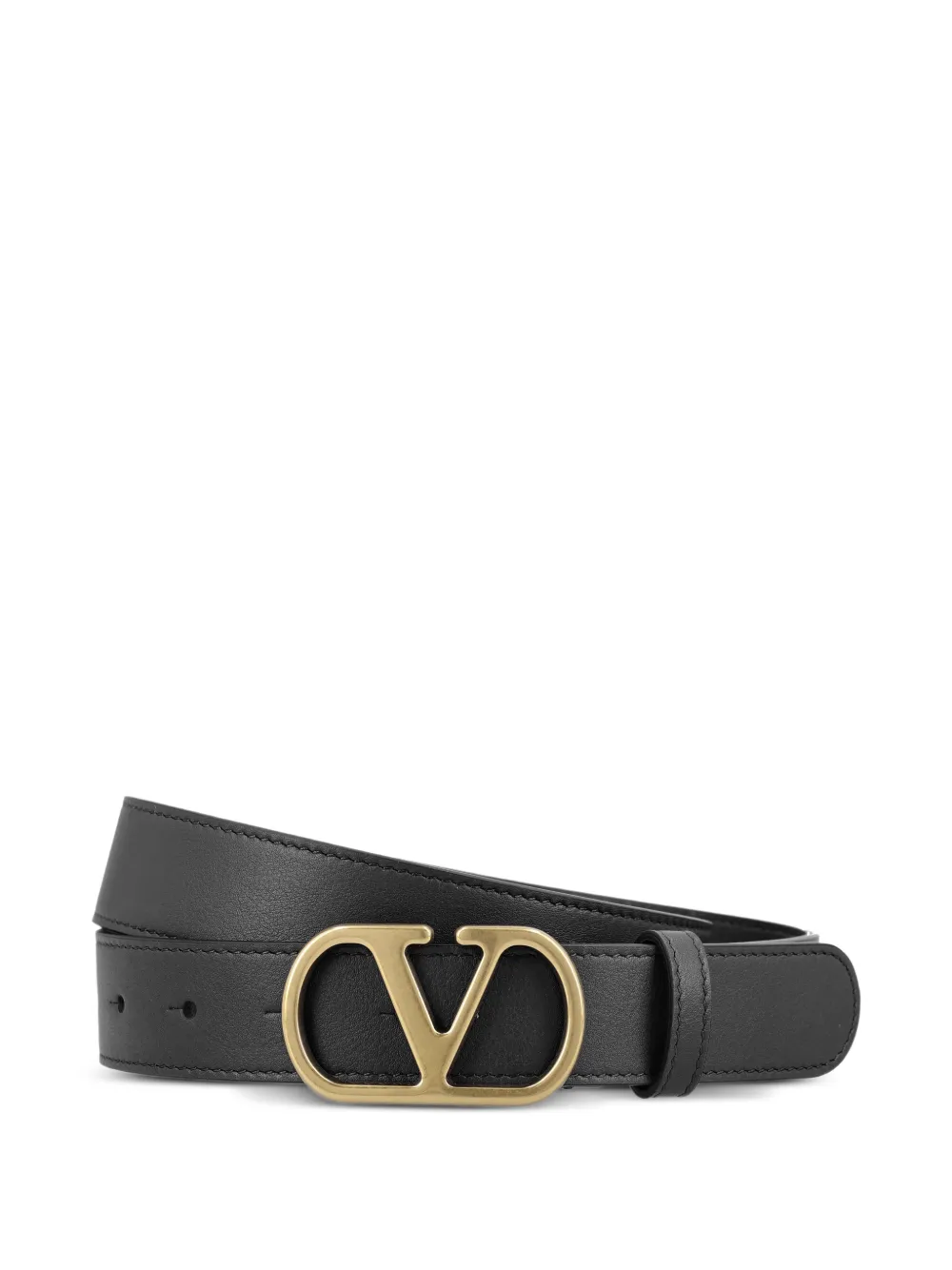 Valentino Garavani Leren riem met logogesp Zwart