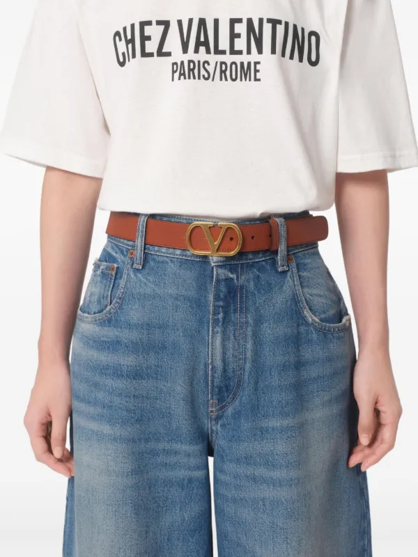 Valentino Garavani 30mm VLogo Signature Belt Brown FARFETCH VN