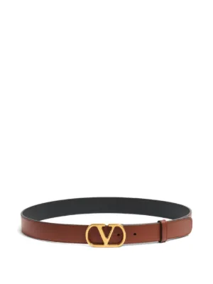 Valentino Garavani Vロゴ シグネチャー レザーベルト | ブラック