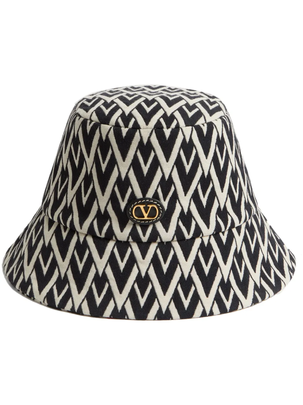 Valentino Toute La V Wool Bucket Hat In Black