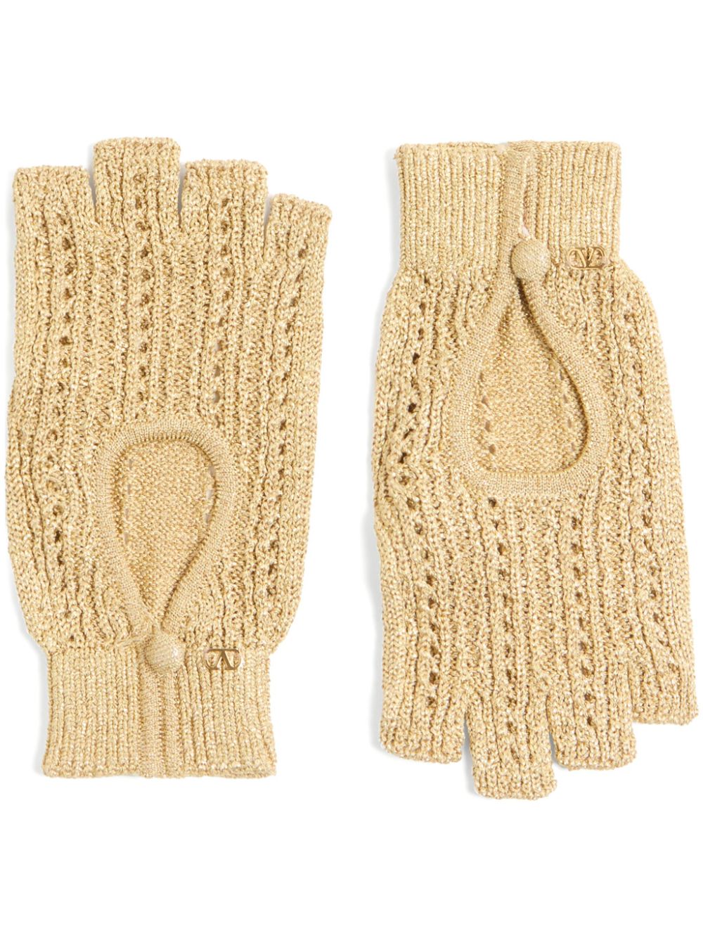 Valentino Garavani tricot mittens - Gold