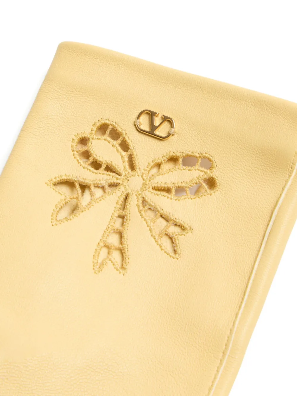  Valentino Garavani Vlogo Signature Gloves - Yellow 