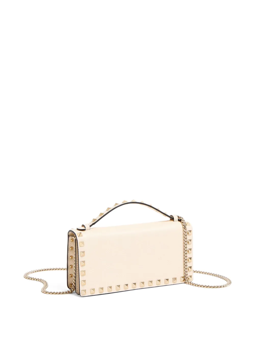 Valentino Garavani Rockstud leren crossbodytas Beige