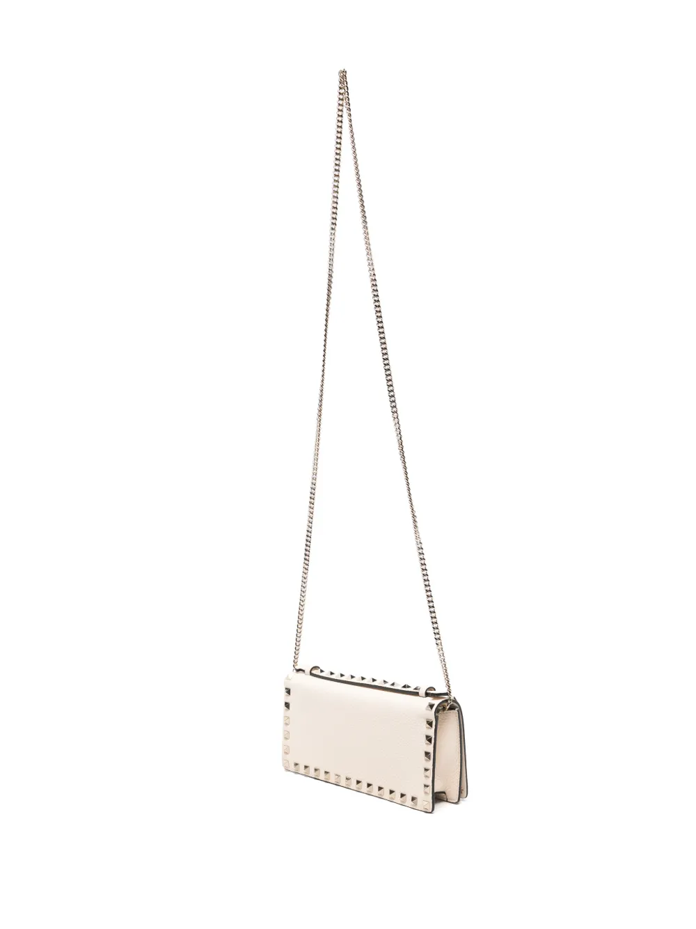 Valentino Garavani Rockstud portemonnee met ketting Beige