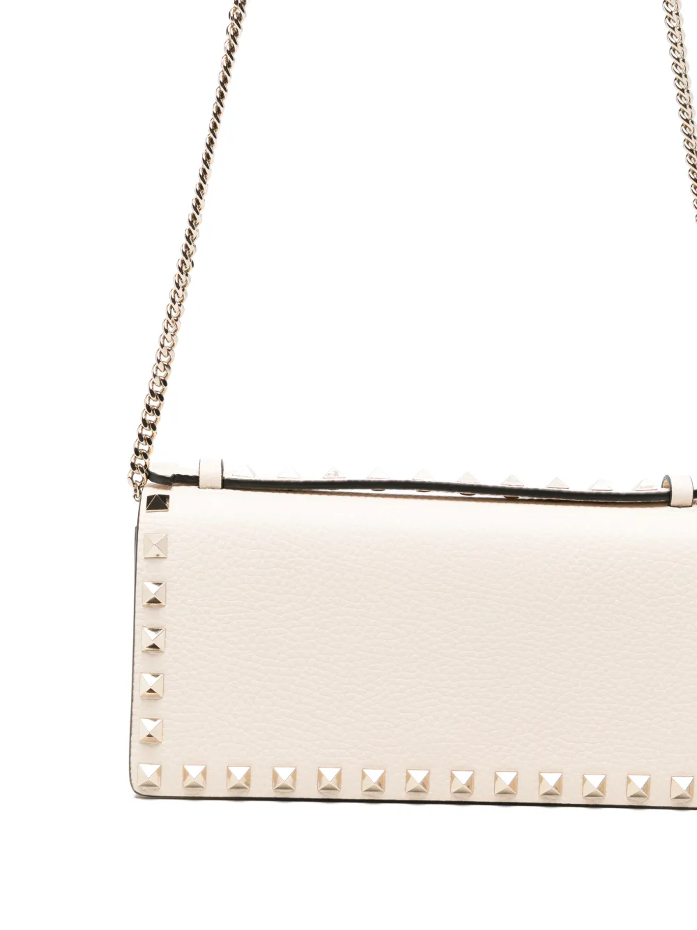 Valentino Garavani Rockstud portemonnee met ketting Beige