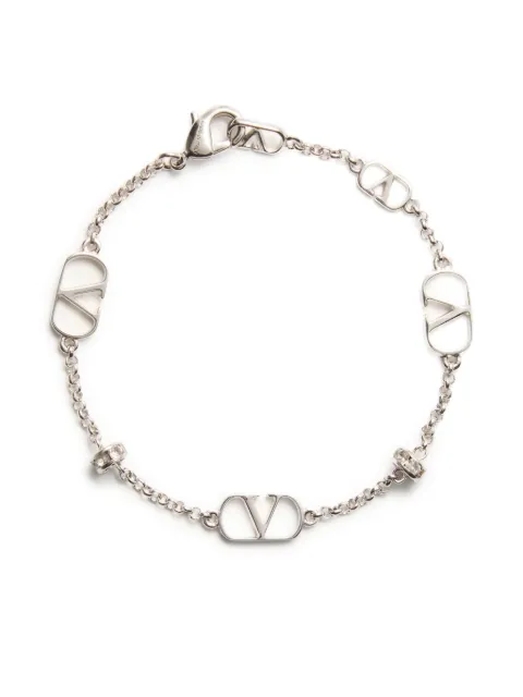 Valentino Garavani Vlogo Signature metal and crystal bracelet