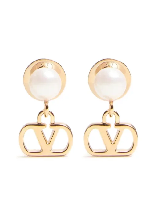 Boucles d'oreilles pendantes à détail VLogo - Valentino Garavani - Modalova