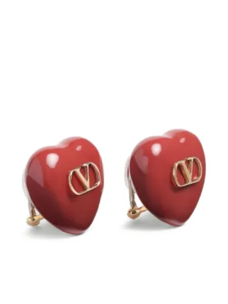VALENTINO ハート型ストーンピアス VALENTINO ハート型ストーンピアス
