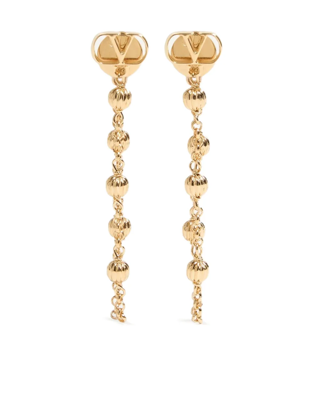 Valentino Garavani Vロゴ シグネチャー ピアス - ゴールドトーン Valentino Garavani Vロゴ シグネチャー ピアス - ゴールドトーン
