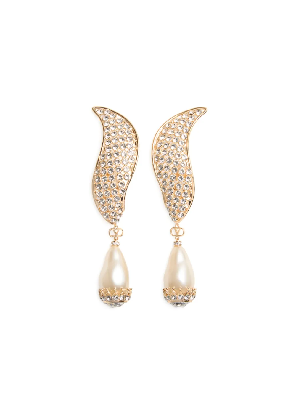 Valentino Garavani ドロップパール ピアス - ゴールドトーン Valentino Garavani ドロップパール ピアス - ゴールドトーン