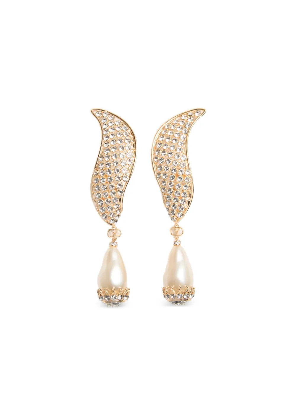 Valentino Garavani faux-pearl drop earrings - Oro