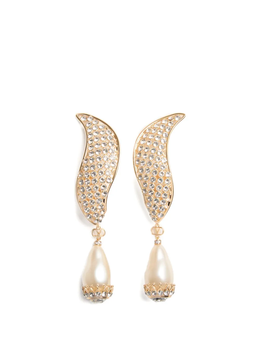 Valentino Garavani faux-pearl drop earrings - Oro