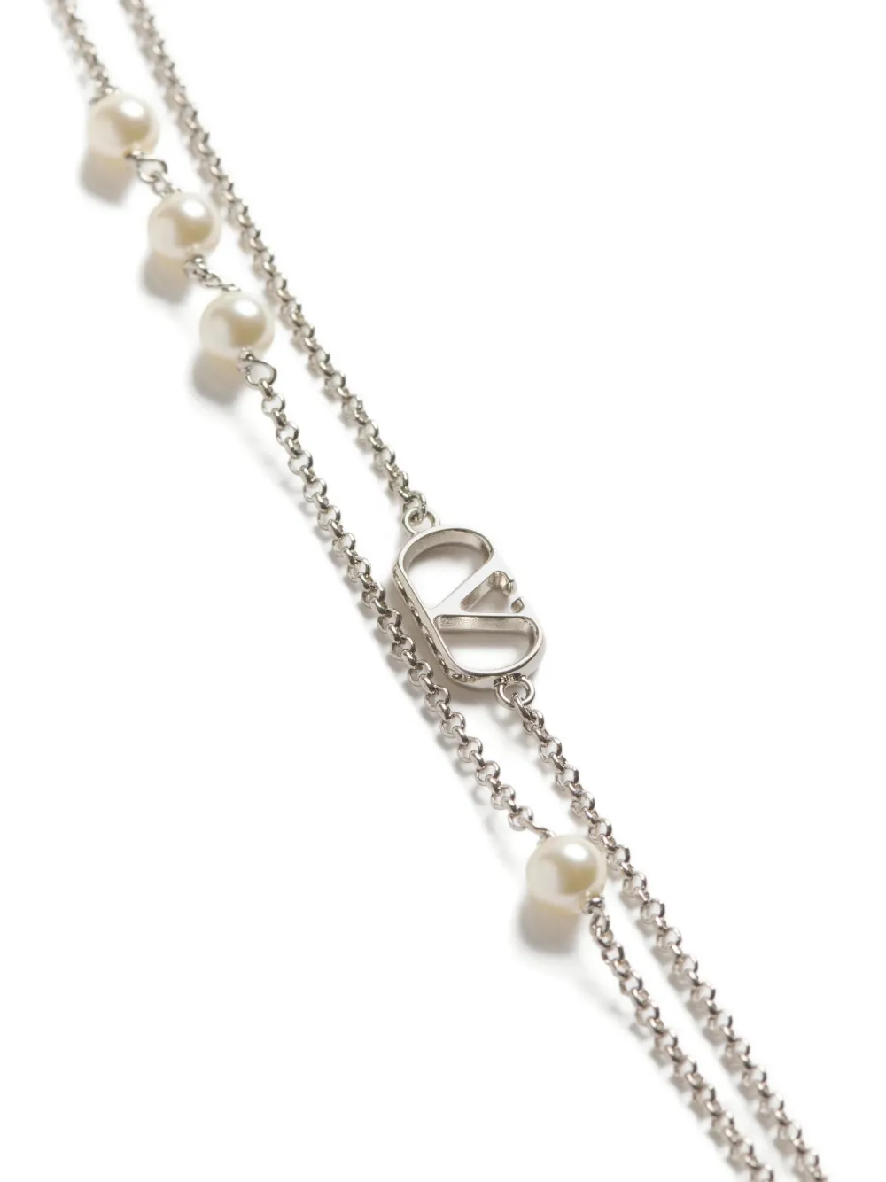 VLogo Signature double-chain necklace