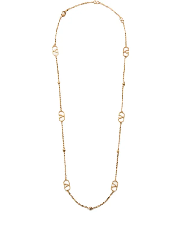 【関税&送料込】Valentino Garavani Collana Vlogo Signature Vlogo Signature Metal Necklace for Woman in Gold | Valentino US