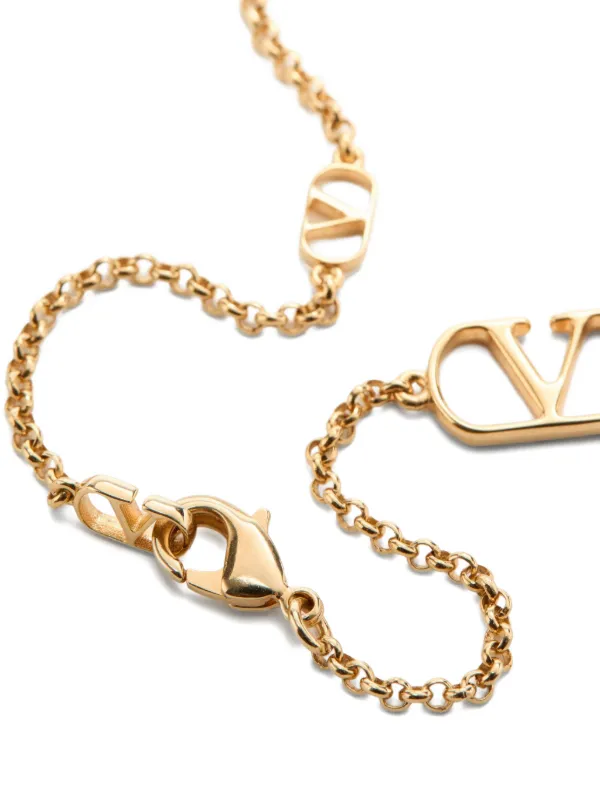 Valentino Garavani Vlogo Signature Metal Necklace | Gold | FARFETCH JO