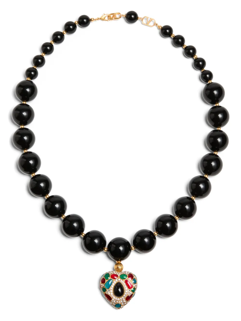 Valentino Garavani Coeur Royal necklace – Black