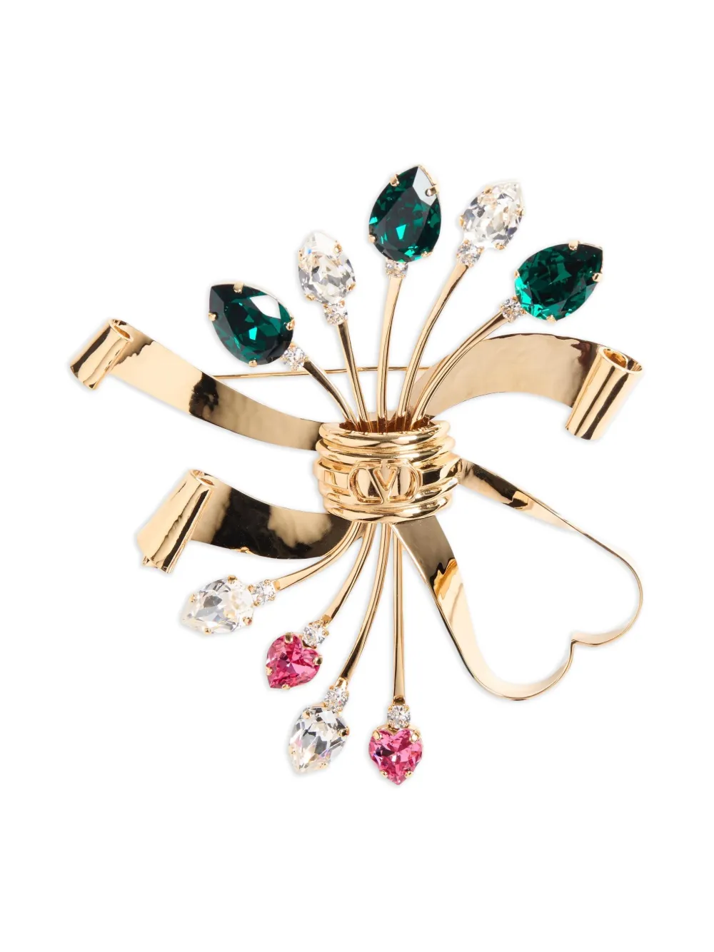 Valentino Garavani Papier フローラル ブローチ - ゴールドトーン