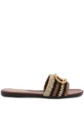 Valentino Garavani VLogo Signature embroidered sandals - Neutrals