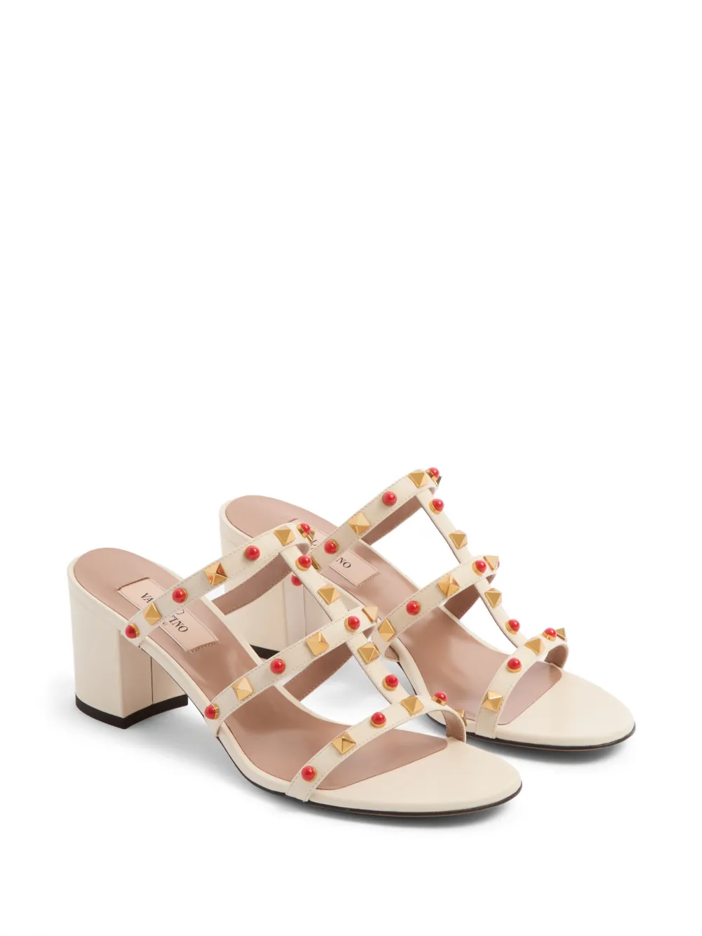 Valentino Garavani 60mm Rockstud sandals Neutrals