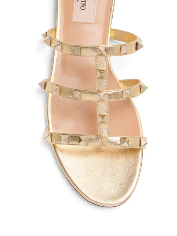 Valentino Garavani Rockstud Sandals | Gold | FARFETCH