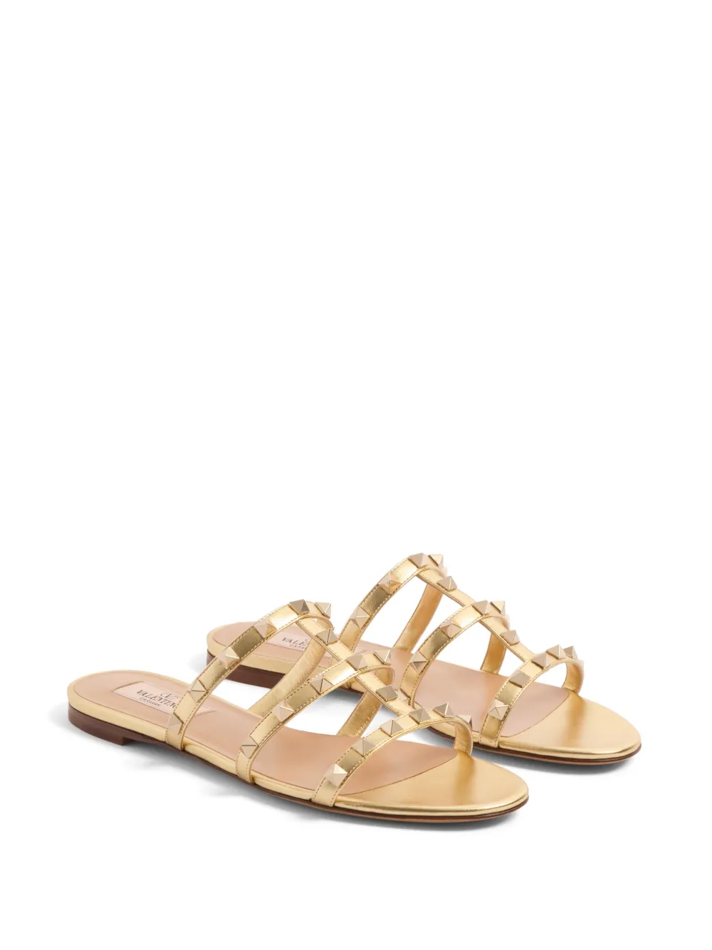 Valentino Garavani Rockstud flat sandals Gold