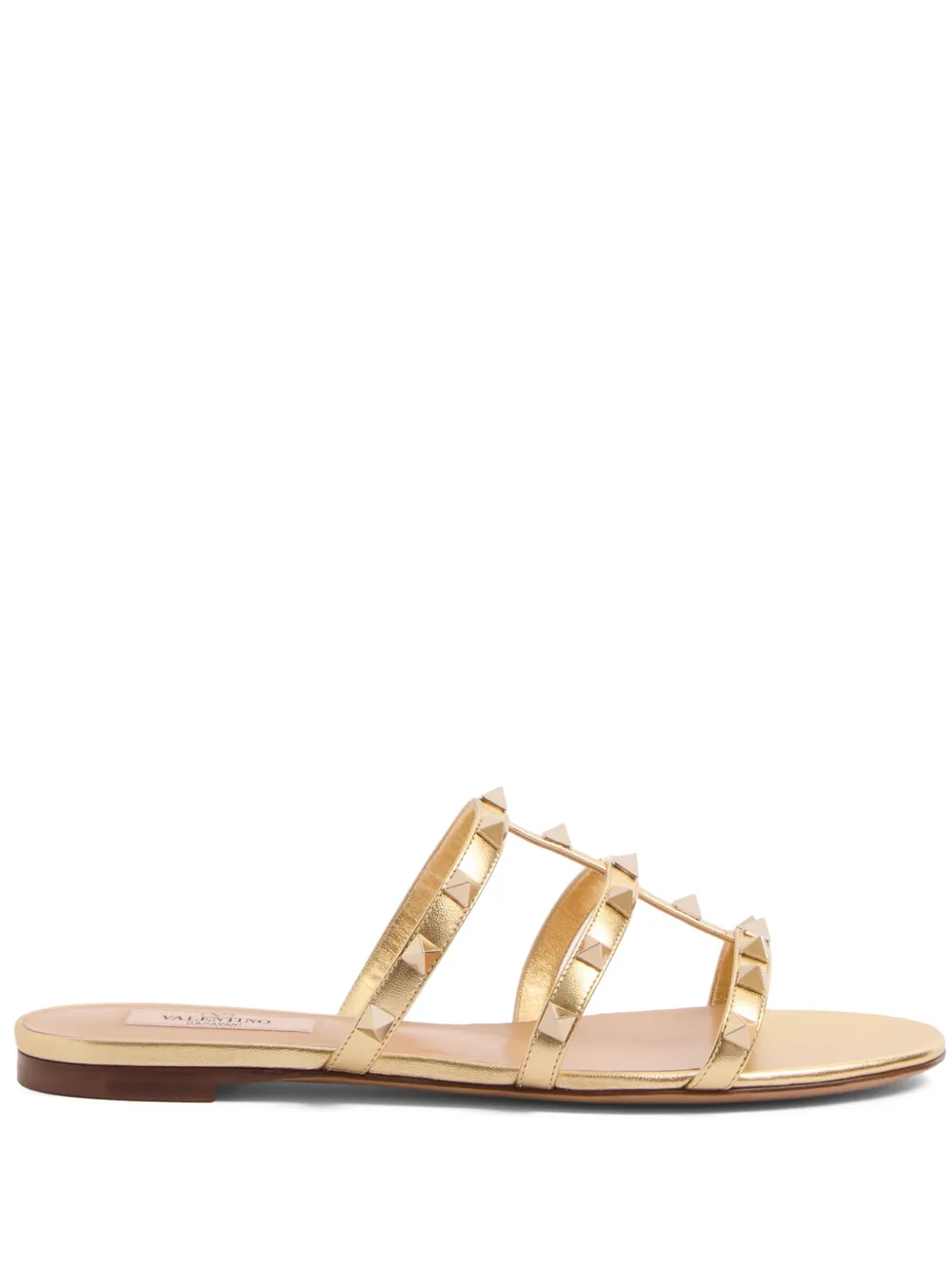 Valentino Garavani Rockstud flat sandals Gold