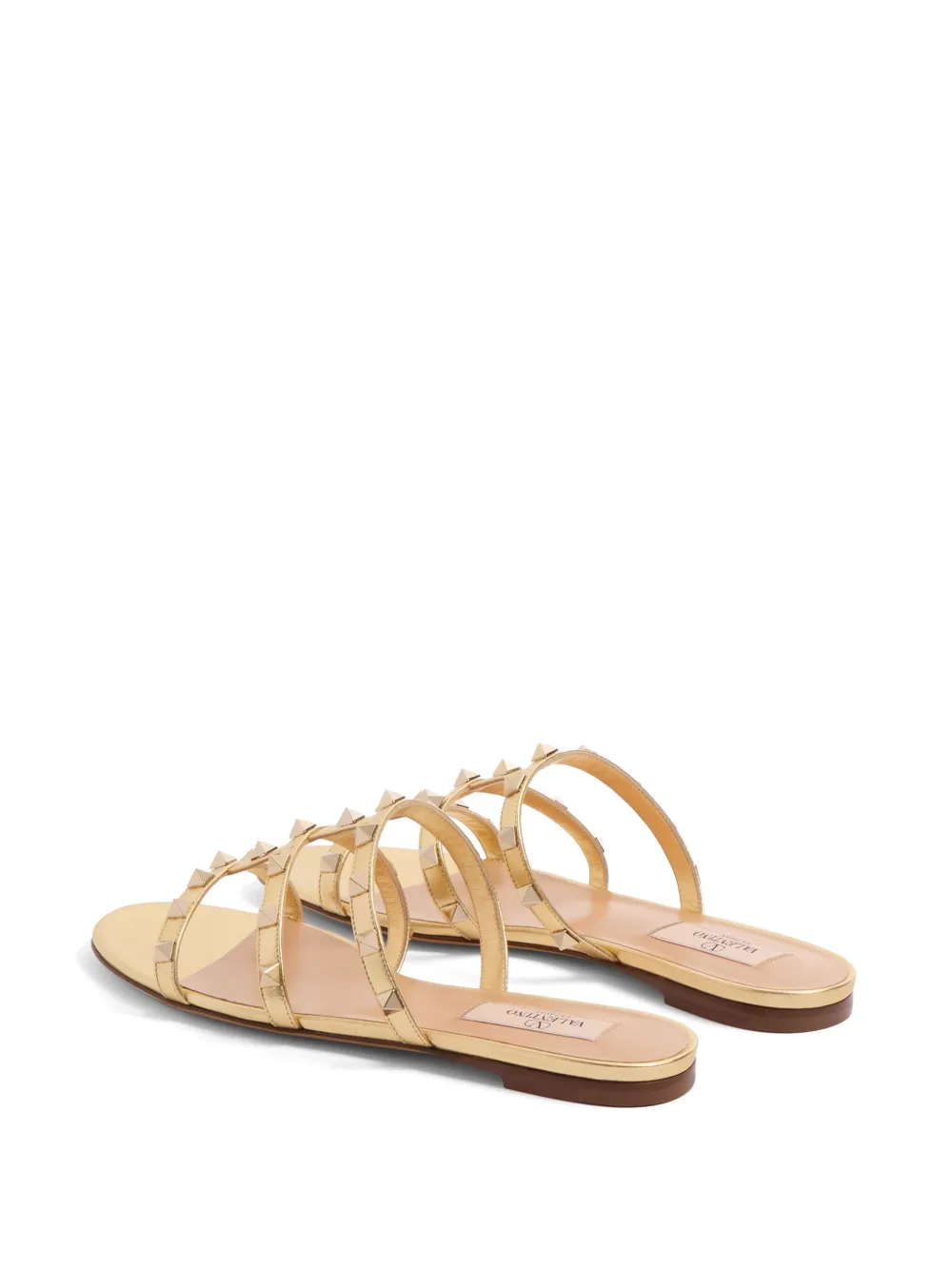 Valentino Garavani Rockstud flat sandals Gold